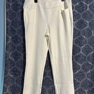 Belle by Kim Gravel women's 18w off white elastic waist pull on pant